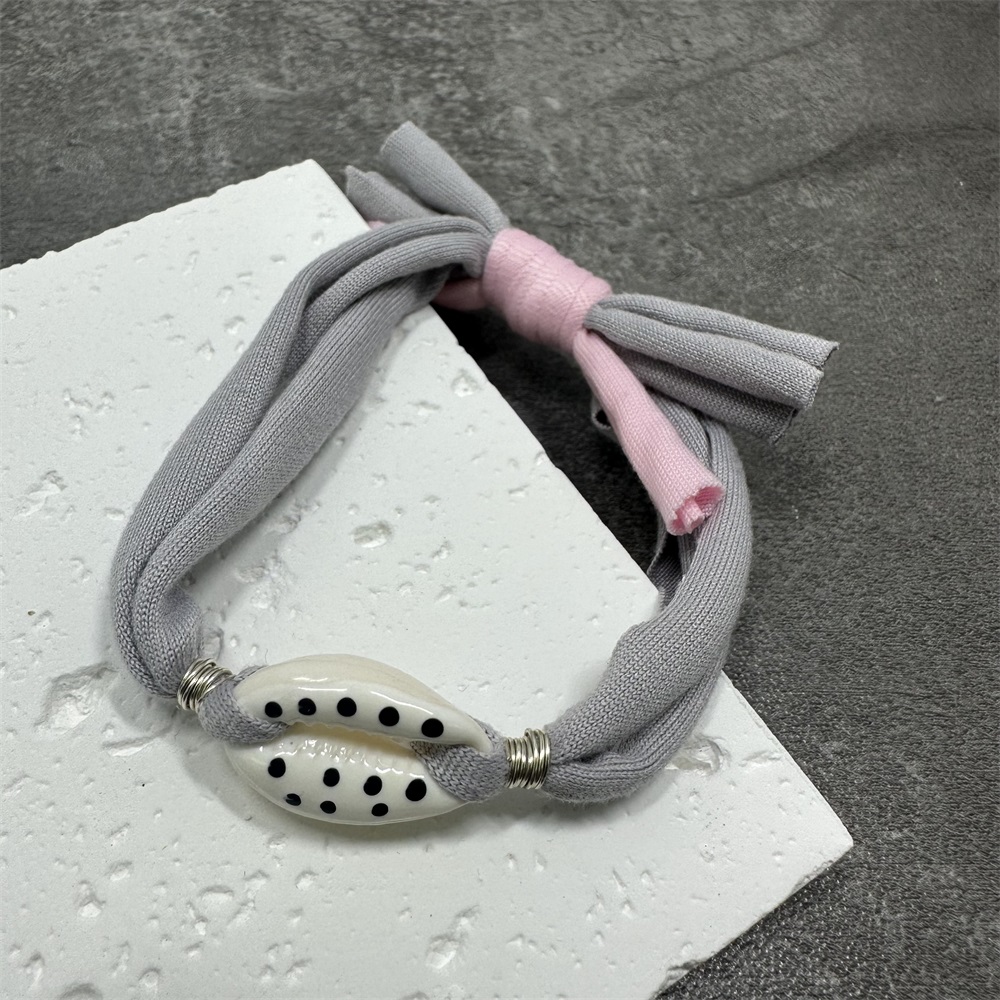 Bracciale con ciondoli a conchiglia a pois Linea di cotone colorata Braccialetti con corde intrecciate fatte a mano per gioielli da donna, uomo e bambino: VERMEIL