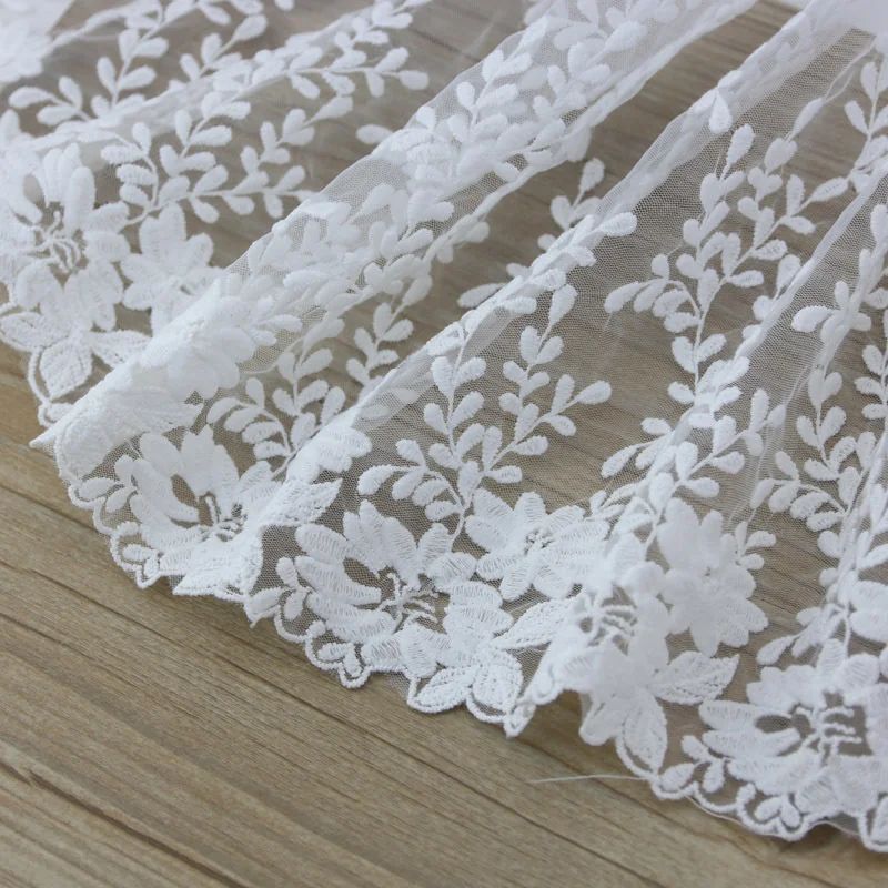 (1 Yard/lot) 30cm White Mesh Water-Soluble lace Fabric Mesh Woven Belt Clothing Accessories High Wedding Headdress DIY