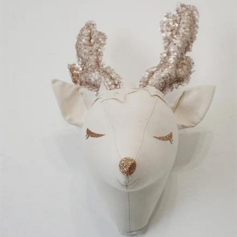 INS nordique tête en peluche 3D têtes d'animaux en peluche éléphant cygne tête tenture murale décor pour pépinière enfants fille chambre décoration