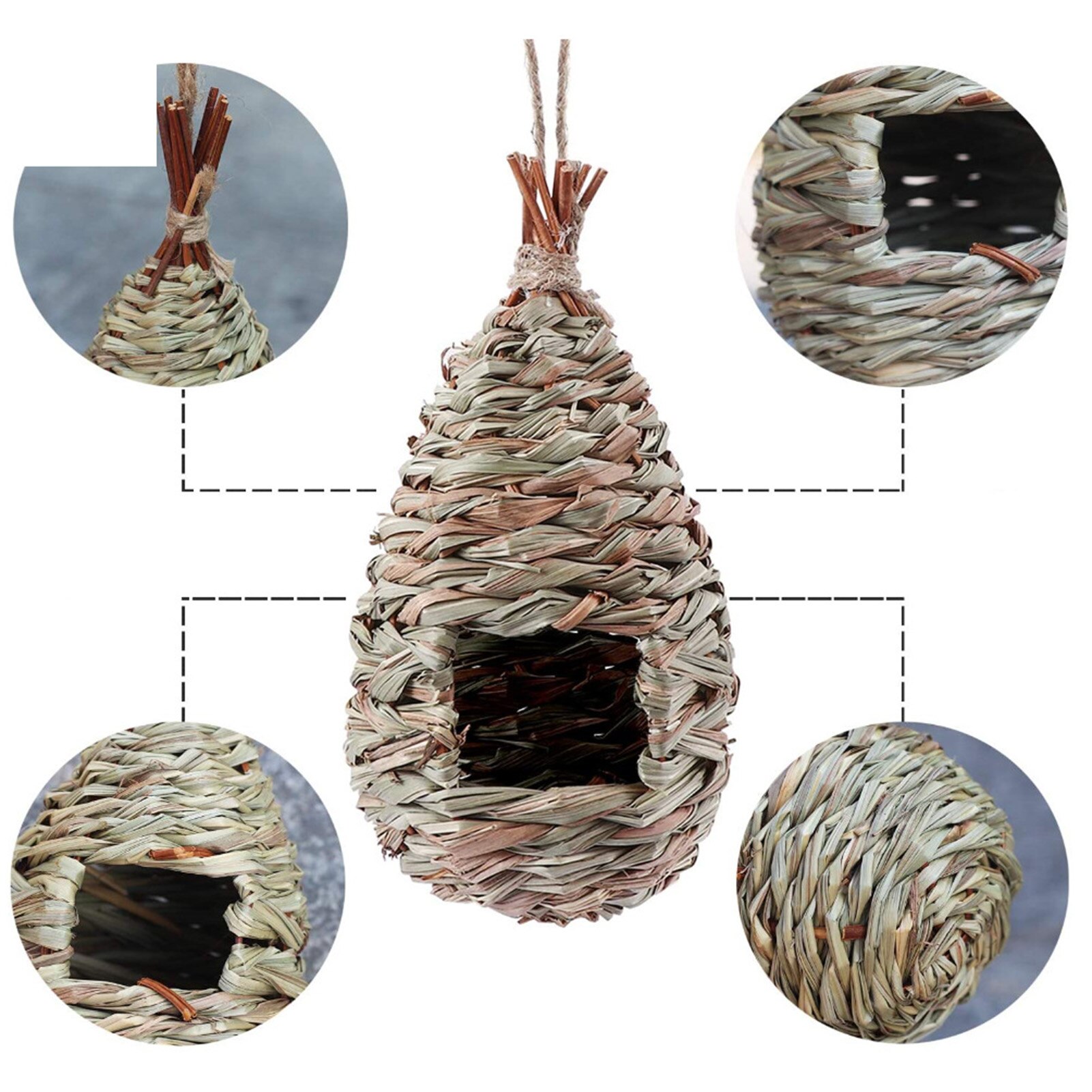 Garden Hanging Birds Nest Hand-woven Outdoor Hummingbird Cage Garden Hanging Birds Nest Hand Woven Outdoor Hummingbird Cage