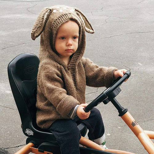 Cute Winter Toddler Baby Sweaters Kids Boys Girls Rabbit Ear Sweatshirt Hoodie Sweater Warm Knit Tops Lovely Baby Clothes