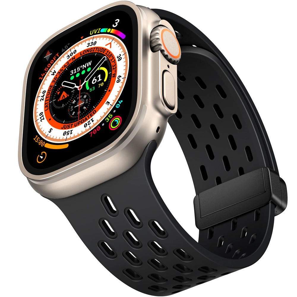 Magneettinen ranneke apple watch ultra 2 :lle , 49mm 44mm 45mm 40mm 41mm 42 38 45 mm silikoniranneke iwatch-sarja 9 7 8 se 6 5 3