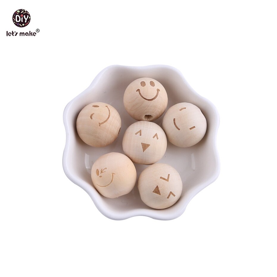 Anneau de dentition let's Make 10 pièces | Perles en bois d'érable, étoile en cœur de alimentaire, anneau de dentition en bois, de dentition, produit pour bébé