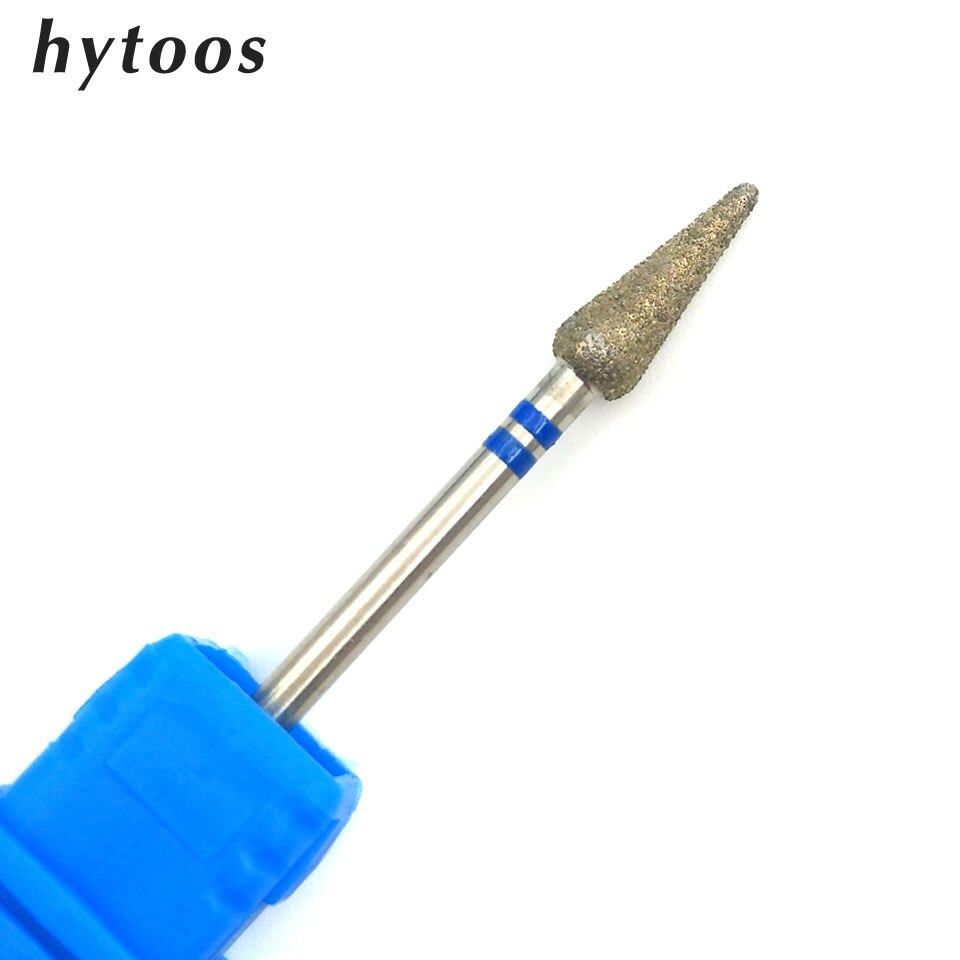 HYTOOS-broca de diamante cónica para uñas, fresas rotativas de 3/32 pulgadas para manicura, accesorios de taladro, Tools-MD0412D de belleza para uñas