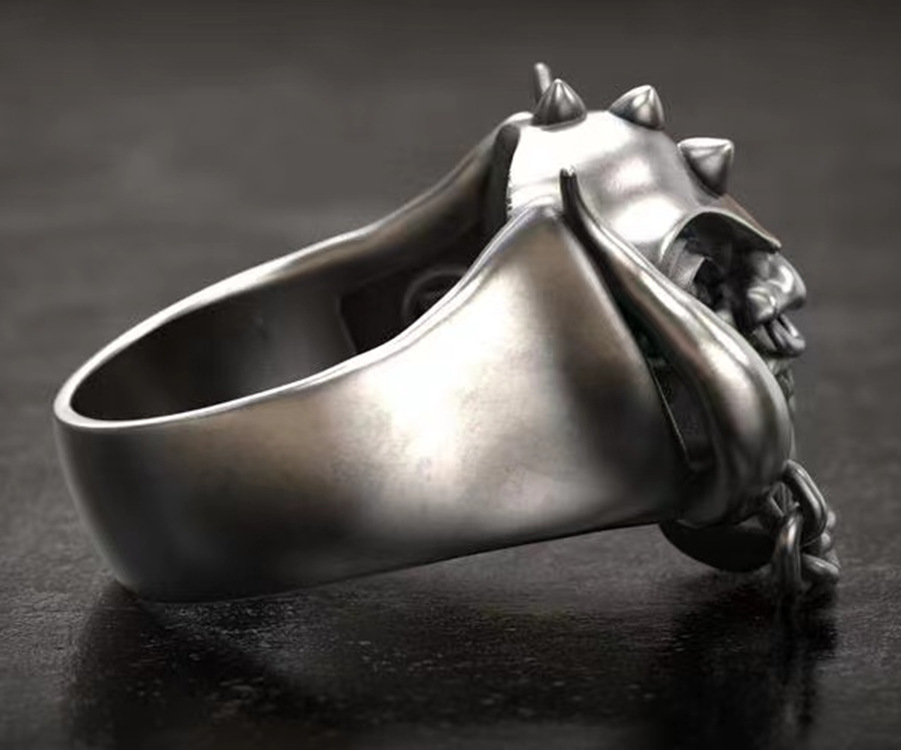 Vrouwen Ring Punk Motorfiets Stijl Zwart Overdreven Schedel Spook Hoofd Ring Unisex Sieraden Voor Mannen