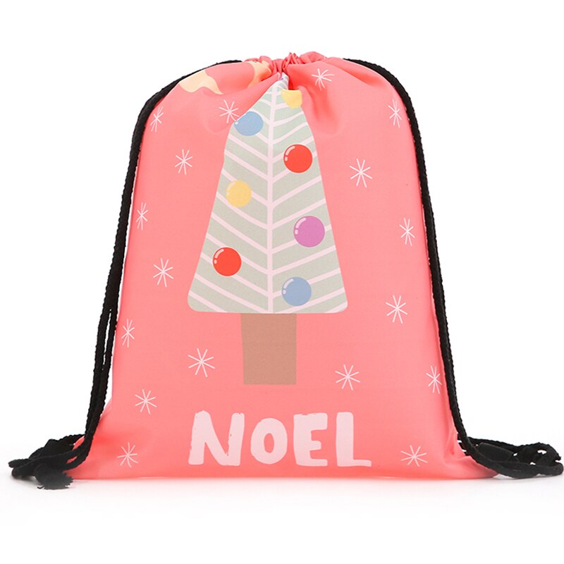 Trekkoordrugzak, dames, mini-kerstrugzak, 3d bedrukte reistassen, zachte rugtas, heren, trekkoordtas, dames