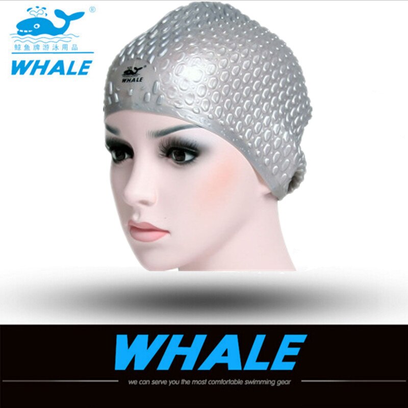 Whale Flexibele Waterdichte Siliconen Badmuts Unisex Volwassen Waterdrop Zwemmen Hoed Cover Bescherm Oor Zwemmen Caps