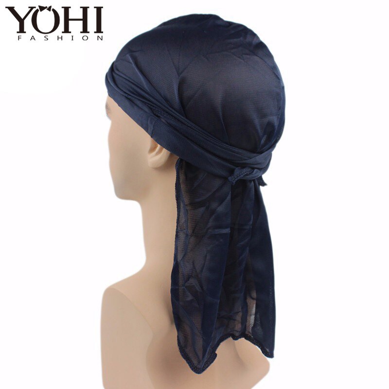 Satin Durag men Stretched Cap Hip Hop Du Doo Rag Hat Tie Down tail for men hair accessori hair accessories