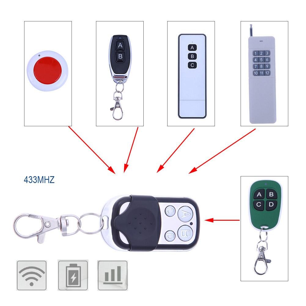 Duplicatore di telecomando RF Wireless universale a 4 canali copia 315/433MHz cancello elettrico porta Garage interruttore a chiave Controller Fob