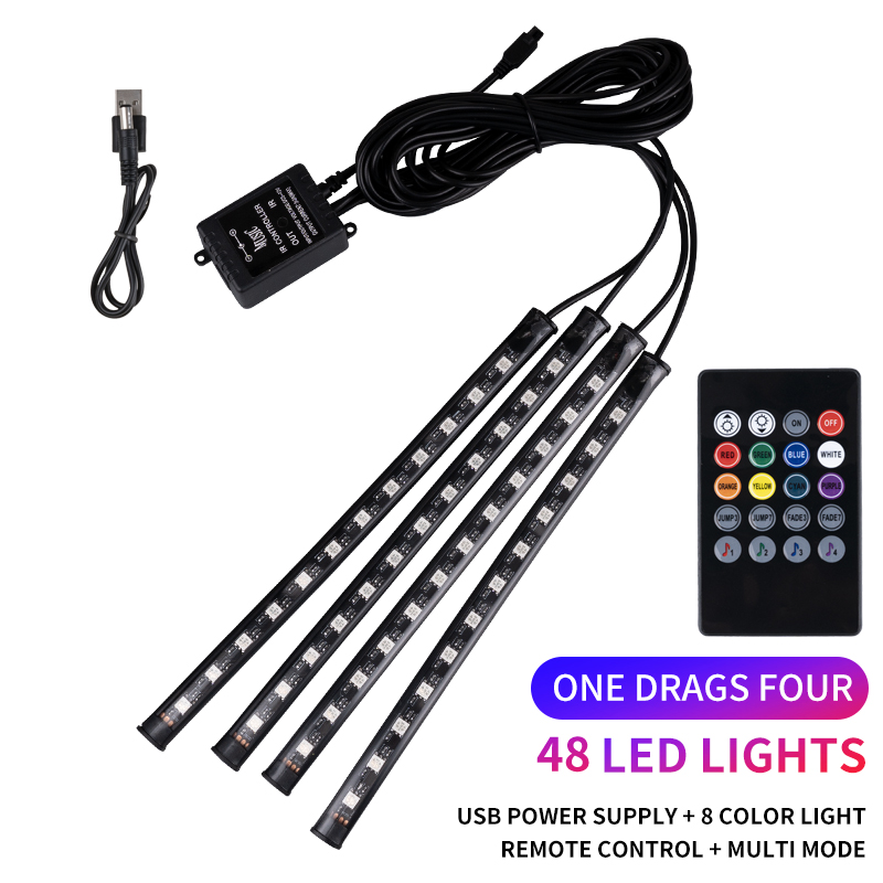 Kit de tira de luces LED de neón para Interior de coche, accesorios de retroiluminación RGB, aplicación remota, Control de música, lámpara decorativa automática: 6000 K blanco frío
