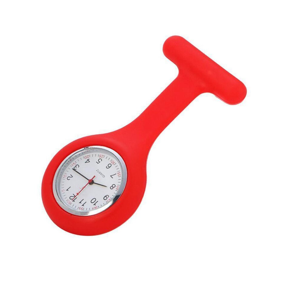 T-shaped Nurse Silicone Watch Multi Functional Silicone Red Clock Stopwatch Casual Nurse Pocket Watch