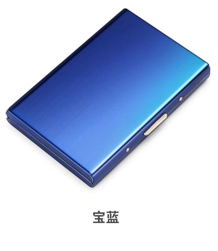 Rfid Credit Carte Roestvrijstalen Kaart Grote Capaciteit Case Metalen Kaart Doos Walle Anti Magnetische Anti-Diefstal Kaarthouder Ideaal Cadeau: Blauw