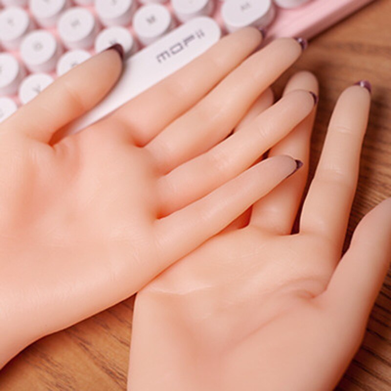 10i/26cm ekte kvinnelig silikon mannequin hånd vise ringe smykker modell spiker Kunst hånd kvinne finger 1pc høyre hånd