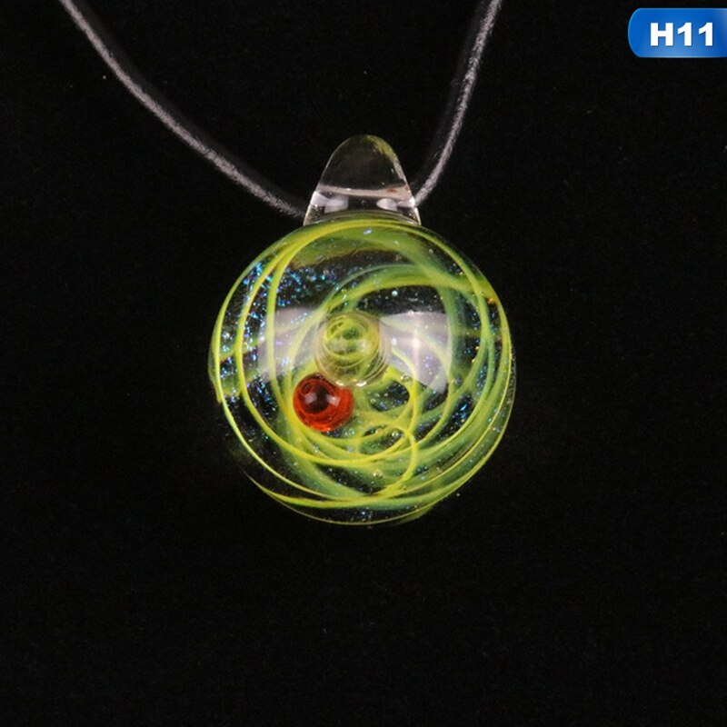 2019 Creativo Pianeta di Cristallo Stelle Sfera di Vetro Galaxy Modello di Catena In Pelle Pendenti con gemme e perle Collana Galaxy Bella Collana: H11