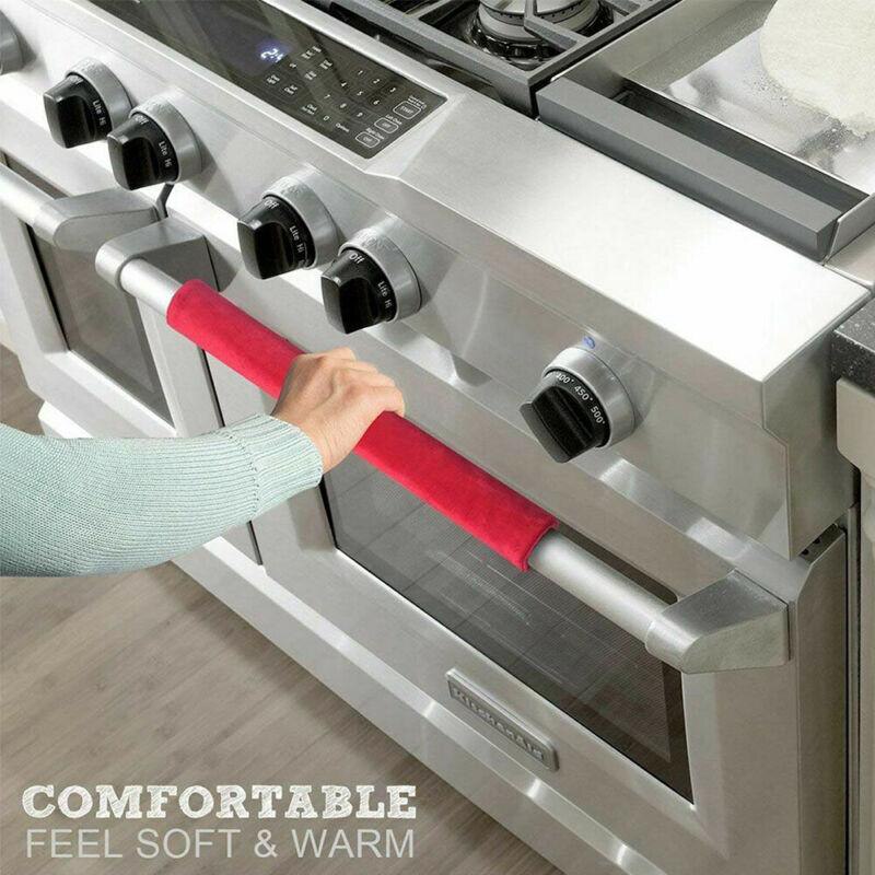 1 Pair Refrigerator Handle Glove Handle Cover Fridge Handle Covers DIY Refrigerator Sleeve Door Knob Covers Velvet Cloth Covers