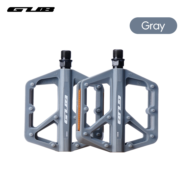 Pedali piatti in nylon migliorati Pedale per bicicletta Dual DU Pedali per bici da MTB Chiodi per piedi antiscivolo leggeri Accessori per biciclette Ciclismo: Grigio scuro