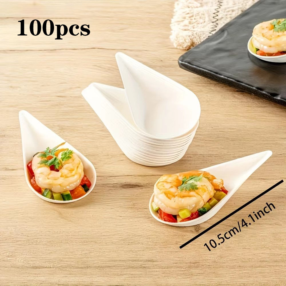 Plato de postre de 50 Uds., bandejas de para servir platos caseros, platos desechables de gota de agua para cena de frutas, papel: Plata