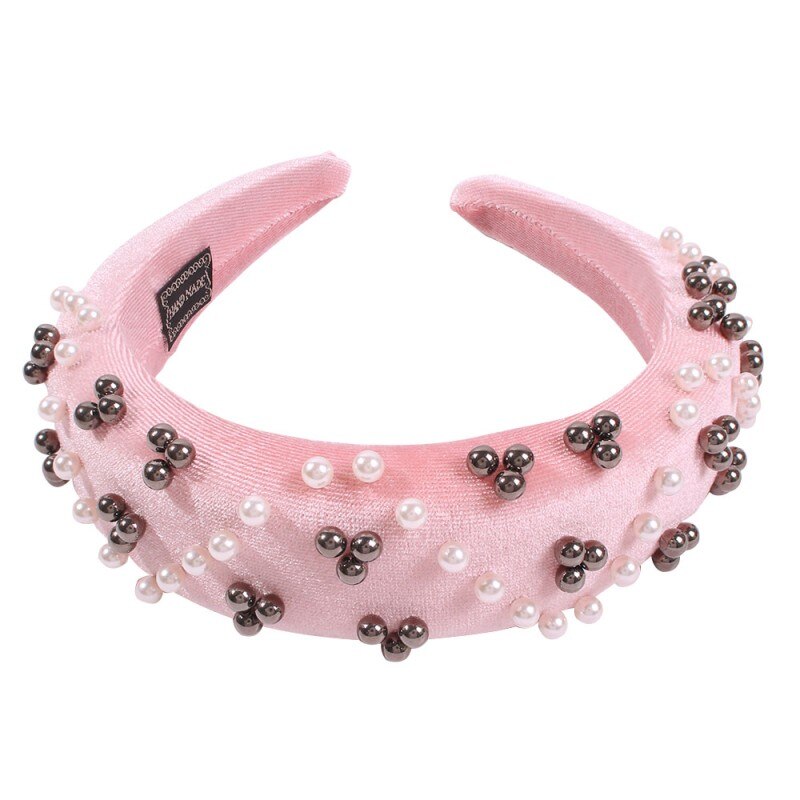 Candy Color Padded Wide Sponge Headband Glitter Velvet Hair Hoop Party Stretchy Thick Hairband Ladies Bezel Headpiece: 11