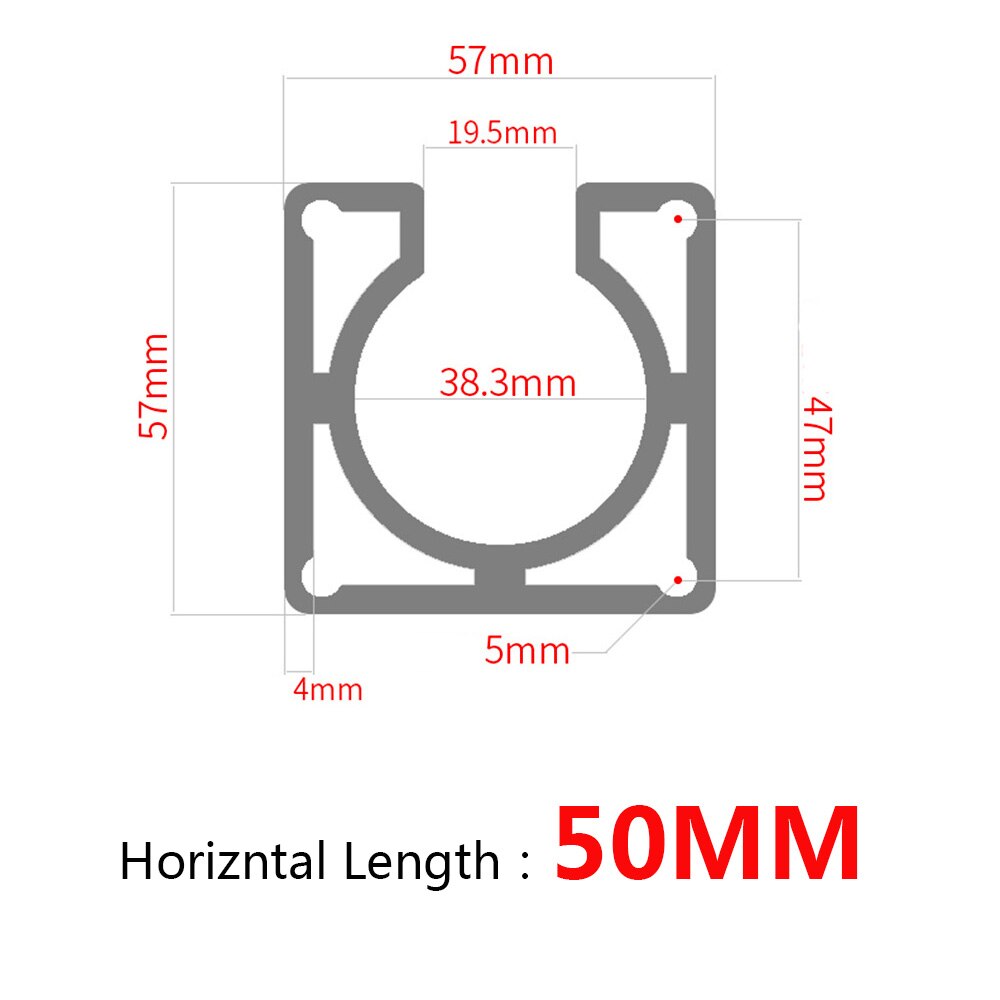 Soporte de Motor CNC NEMA 23 paso a paso, soporte de perfil de aluminio, montaje para Motor paso a paso 57, 1 unidad: 57x50mm