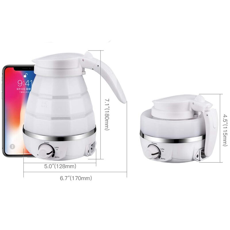 Faltbare Wasserkocher Tee Topf dauerhaft Silikon Kompakte Größe 850W Reise Camping Wasser Kessel Elektrische Geräte Uns Stecker