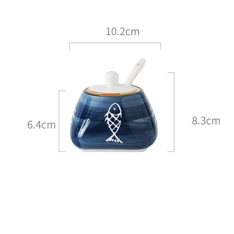 Japanese Style salt and pepper shakers Ceramic salt container Kitchen condiment bottle Spice Jar seasoning jar storage: H06