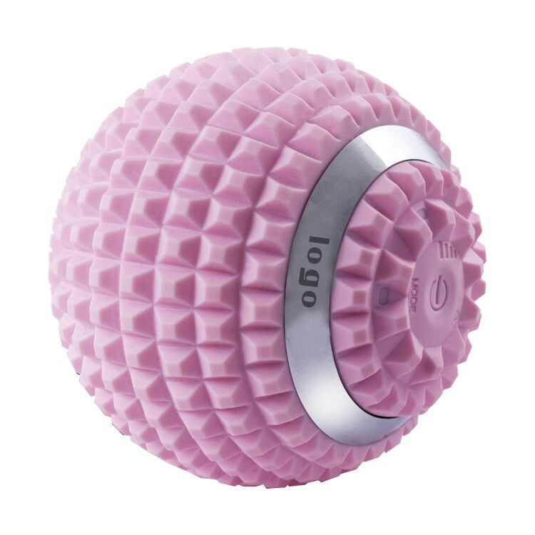 Arrivals Usb Vibratiing Electric Massage Ball Fitness Ball 4-level Peanut Training Fascia Foot Muscle Massager Roller: Pink