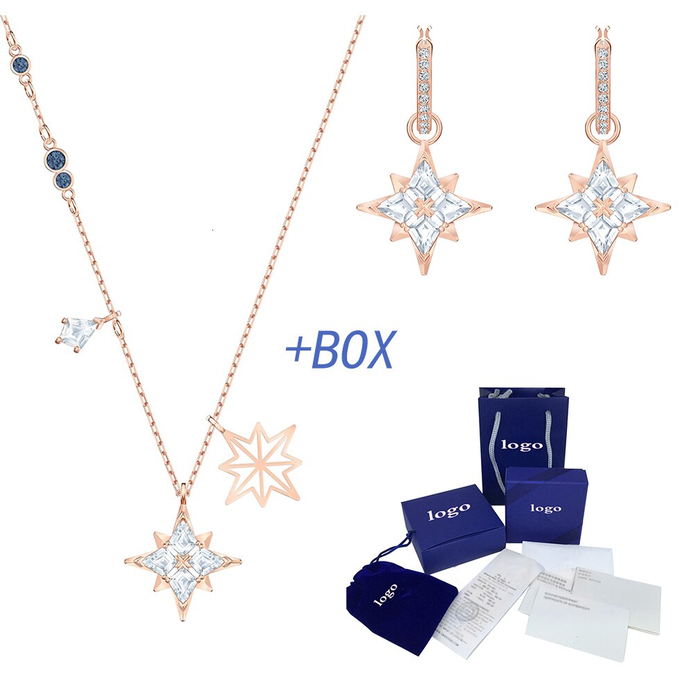 Mulier Romantic Jewelry Girls Crystal Star Earrings Necklace Bracelet 549337 5452 549438 Bijoux Femme