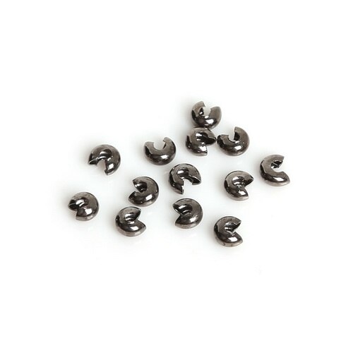 100Pcs/lot 3mm Silver/Gold/Gunmetal/Rhodium/Bronze/Copper Plated Alloy Crimp Beads Round Covers For DIY Jewelry Finding: Gunmetal