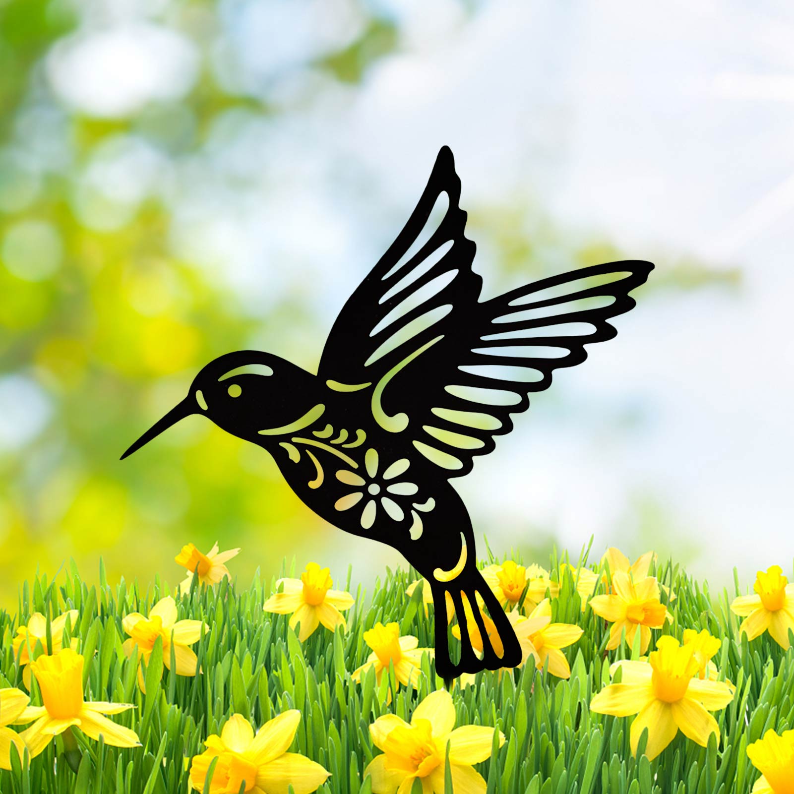 Yard Art Hummingbird Stake Tuin Decor Dier Silhouet Stake