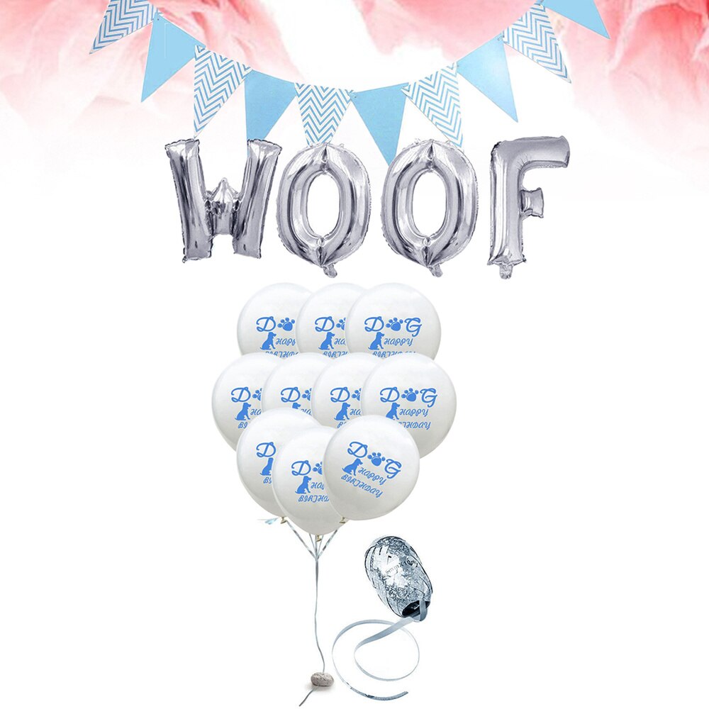 16 Inch Woof Letters Pet Party Ballon En Pailletten Ballon Decoratie Latex Ballonnen Feestartikelen Voor Baby Shower Verjaardag Par