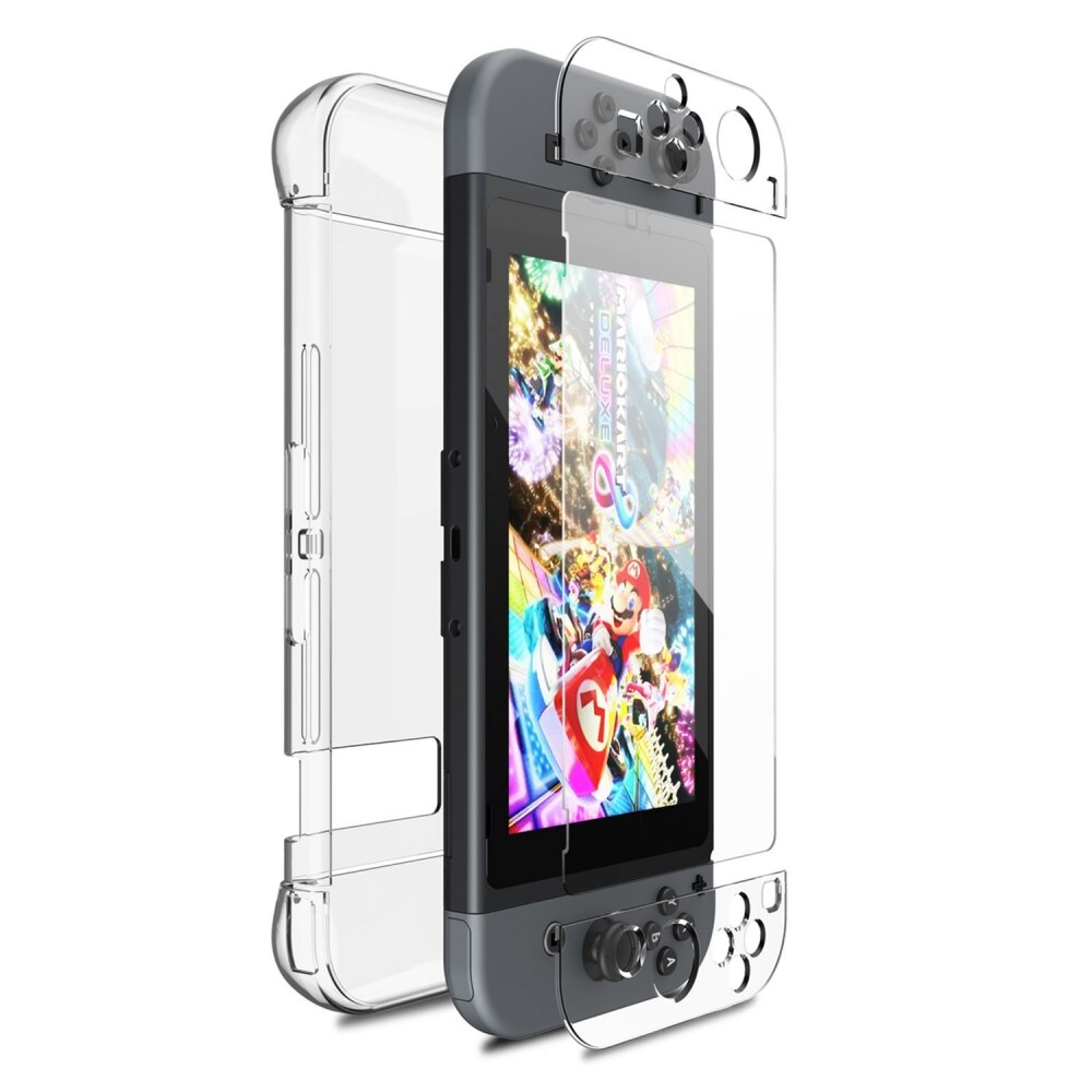 Nintend switch lite bærbar opbevaringspose anti-shock hård shell eva beskyttende bæretaske krystal transparent taske tilbehør