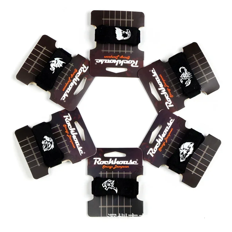 Cordes de guitare, amortisseur de bruit muet, bande de faisceau de guitare, amortisseurs de silencieux, enveloppes de cordes pour guitare acoustique, basse, pièces de ukulélé