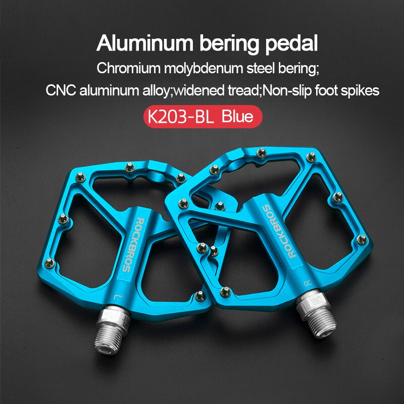 ROCKBROS Fahrrad Pedale Straße Mountainbike Pedal Kohlenstoff Fiber Aluminium Legierung Nicht-Unterhose Plattform Fahrrad Zubehör Flache MTB Pedale: K203-BL