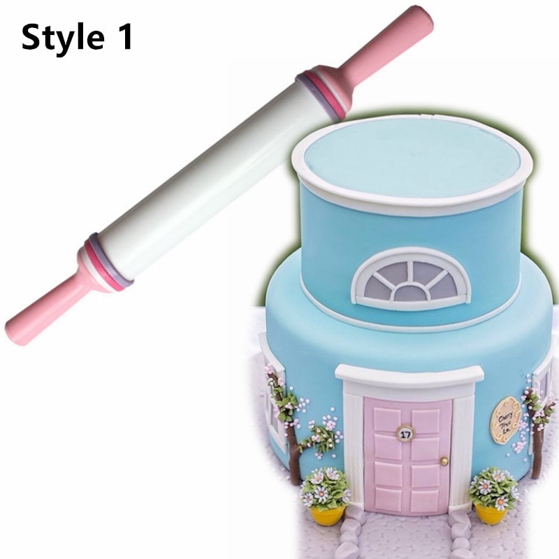 Rouleau à pâtisserie en plastique, outil de décoration de pâtisserie, pour gaufrage, Fondant, artisanat, motif de fleur, cœur