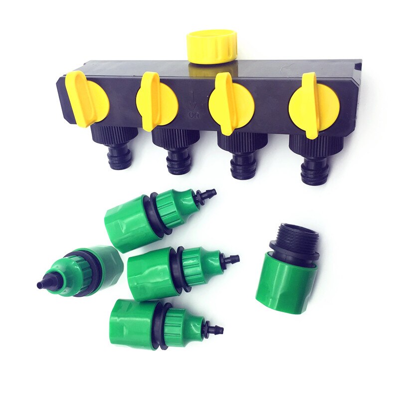 1 Set (6 Stuks) 4 manier Shunt waterleiding connector Water diverter Drip tuin irrigatie 4/7 of 8/11 Slang Connector Montage