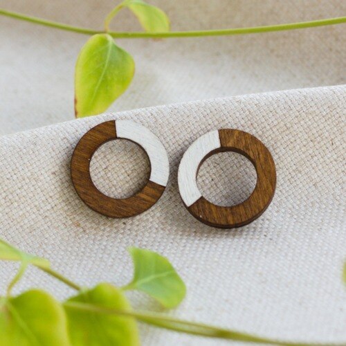 Yoga Circle Earrings - Minimalist Round Studs - Lightweight Geometric Jewelry