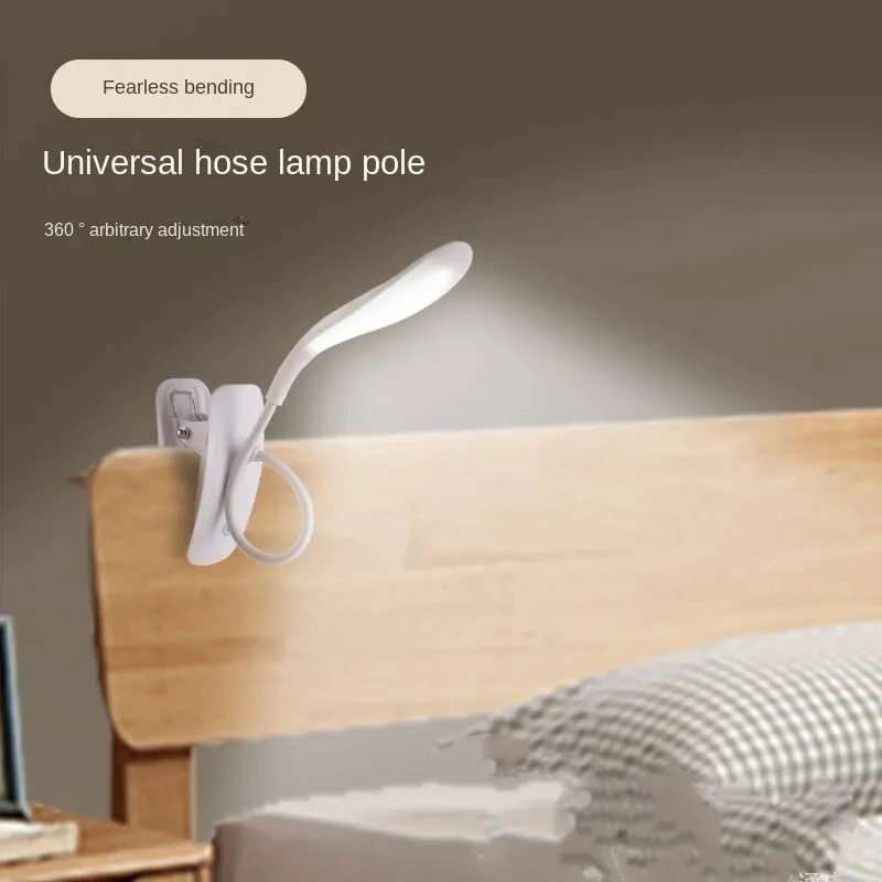 USB Charging Duckbill Desk Lamp with Three Touch Dimming Levels LED Eye Protection for Bedroom Bedside Learning Clip Book Lamp