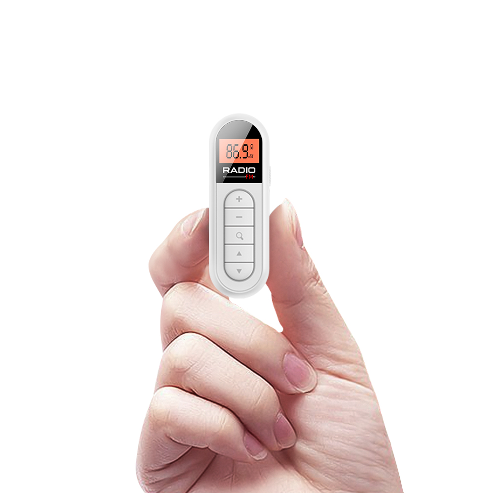 Radio FM portátil con retroiluminación, dispositivo con auriculares de 3,5mm, carga tipo c, 76-108MHZ, para caminar y trotar