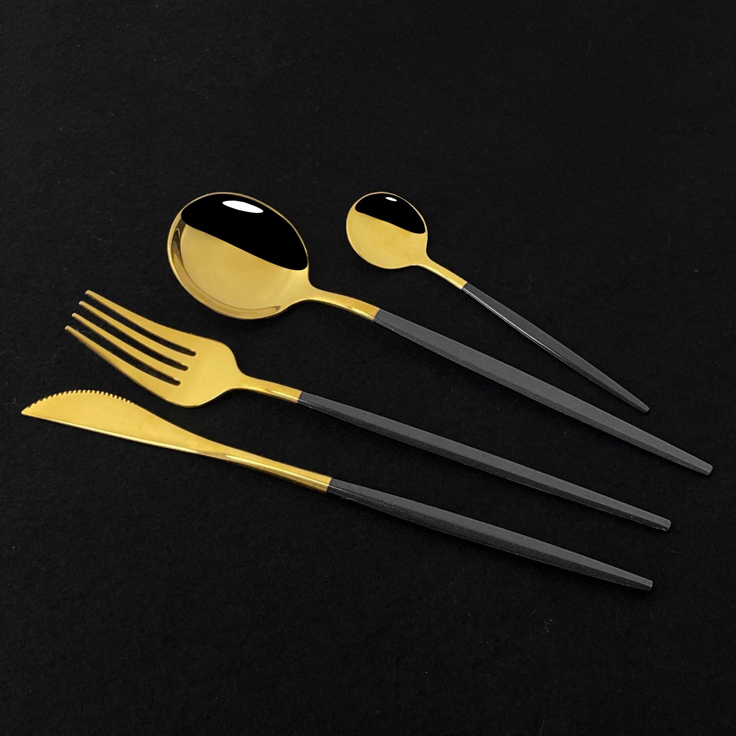 Pink Gold Cutlery Set Stainless Steel Dinnerware Set 24Pcs Knives Forks Coffee Spoons Flatware Set Kitchen Dinner Tableware Set