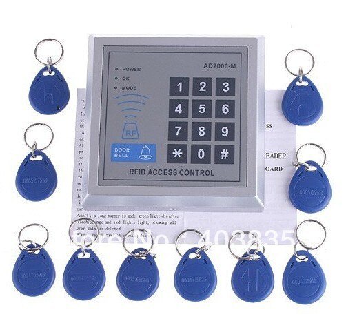 Security RFID Proximity Entry Door Lock Access Control System 500 User +10 RFID Keyfobs with English user manual