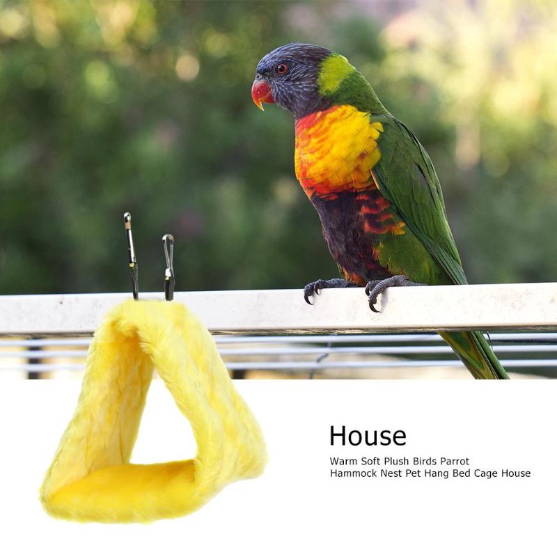 Hamaca suave y cálida de felpa para pájaros loros, nido de mascotas, cama colgante, jaula de loro, hamaca, casa de choza de terciopelo Coral, adecuada para Lovebird