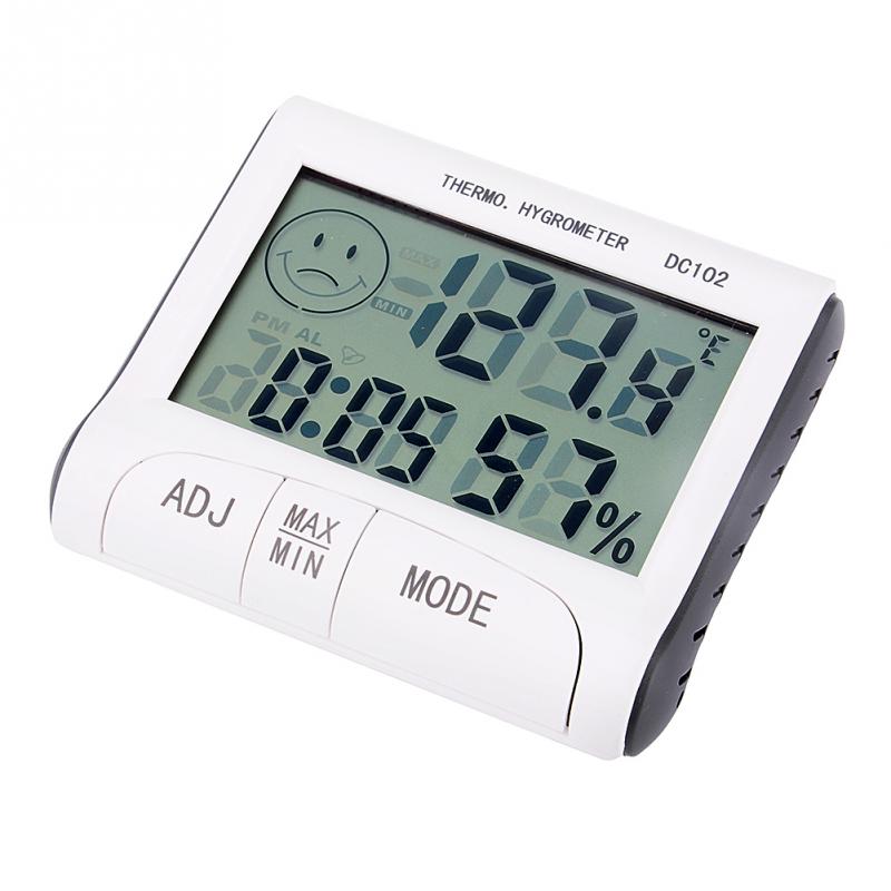 Dc102 elektroniska termometer lcd digital temperaturtestare trådlös termometer hygrometer fuktmätare klocka väder