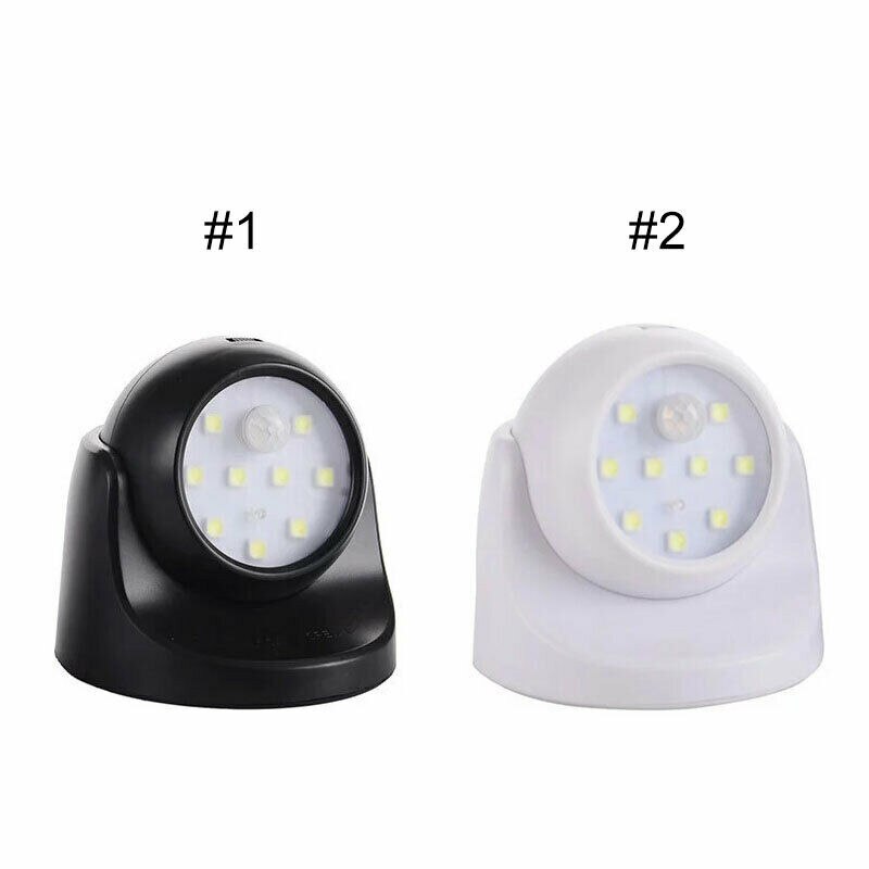 9 Led Draadloze Motion Sensor Nacht Licht 360 Graden Rotatie Nachtlampje Lamp Wandlamp Lamp Batterij Power Auto op Off