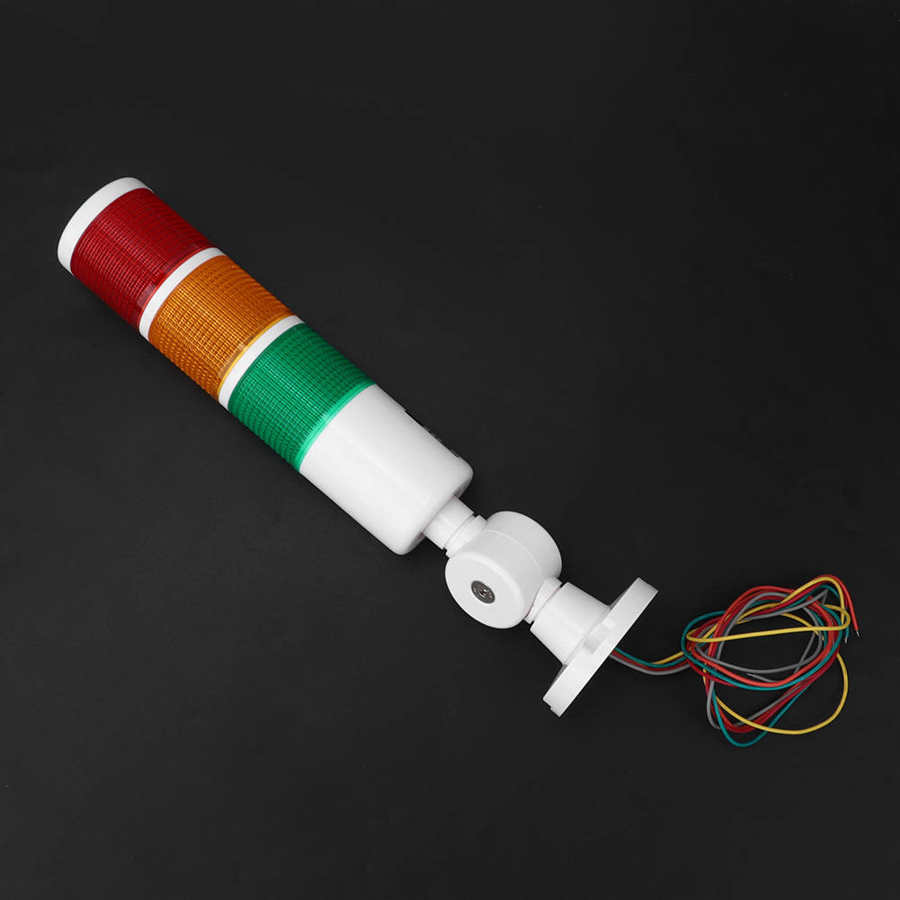 24V Alarm Caution Light 3 Colors with Buzz Sound CNC Machine Tool Industrial Warning Light