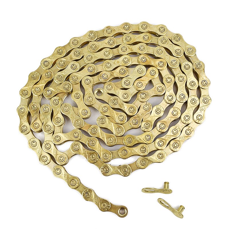 F90 9 prędkości łańcuch rowerowy złoty 116L łańcuch rowerowy 27 prędkości stałe Paltes robić roweru szosowego i górskiego łańcuch rowerowy s 9 S Ultralight 285g części rowerowe