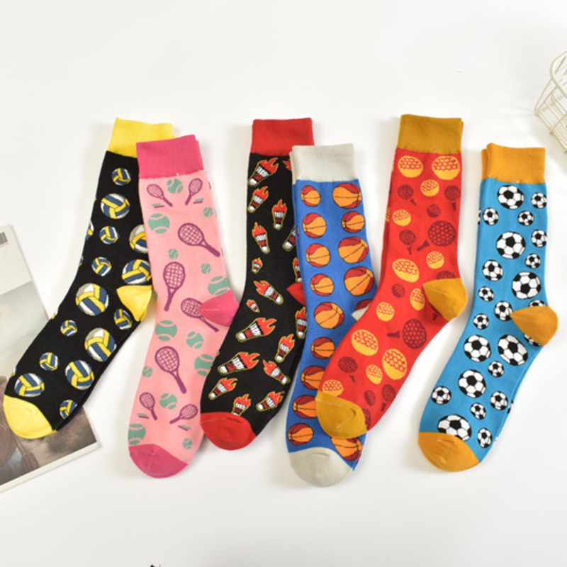 Voetbal Volleybal Badminton Tennis Basketbal Gelukkig Grappige Sokken In De Mode Sokken Voor Mannen En Vrouwen Harajuku