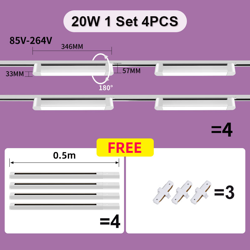 LED Track Light Set para decoração de casa, lâmpada de trilha magnética, iluminação Spotlight, loja de roupas, 85-264V, 20W, 30W: Branco frio / Rosa