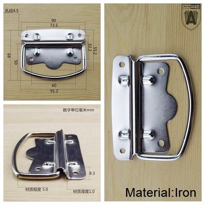 Thick Stainless Steel Iron Handle Bag Handle Wooden Cabinet Iron Box Ring Small Handle Activity Handle: IRON-90