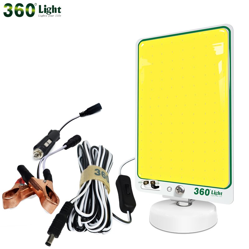 Linterna portátil LED de trabajo, equipo de iluminación para tienda de pesca, lámpara magnética para viaje por carretera, CC de 12v, 2000LM