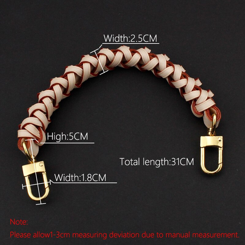 Emmer Zak Dikke Polsband Weave Handtas Riem Schouder Verwijderbare Tas Accessoires Weave Korte Tas Riem: Natural 2.5CM